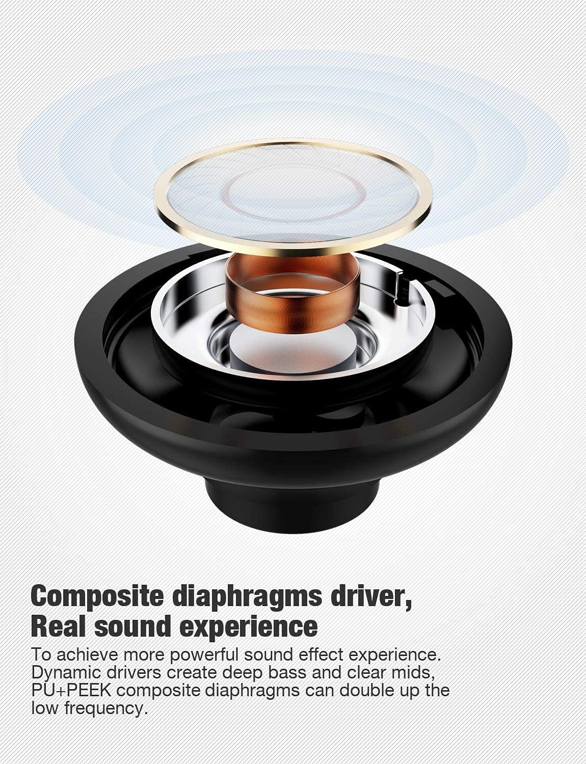 Bluetooth Earbuds Wireless Headphones Bluetooth Headphones, Sports Earbuds, IPX7 Waterproof Stereo Earphones for Gym Running 15 Hours Playtime Sound Isolation Headsets,Black