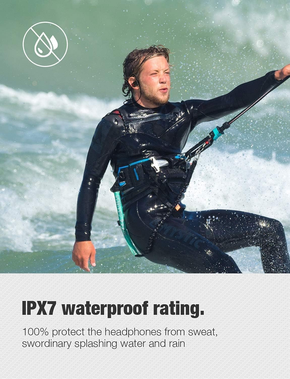 Bluetooth Earbuds Wireless Headphones Bluetooth Headphones, Sports Earbuds, IPX7 Waterproof Stereo Earphones for Gym Running 15 Hours Playtime Sound Isolation Headsets,Black