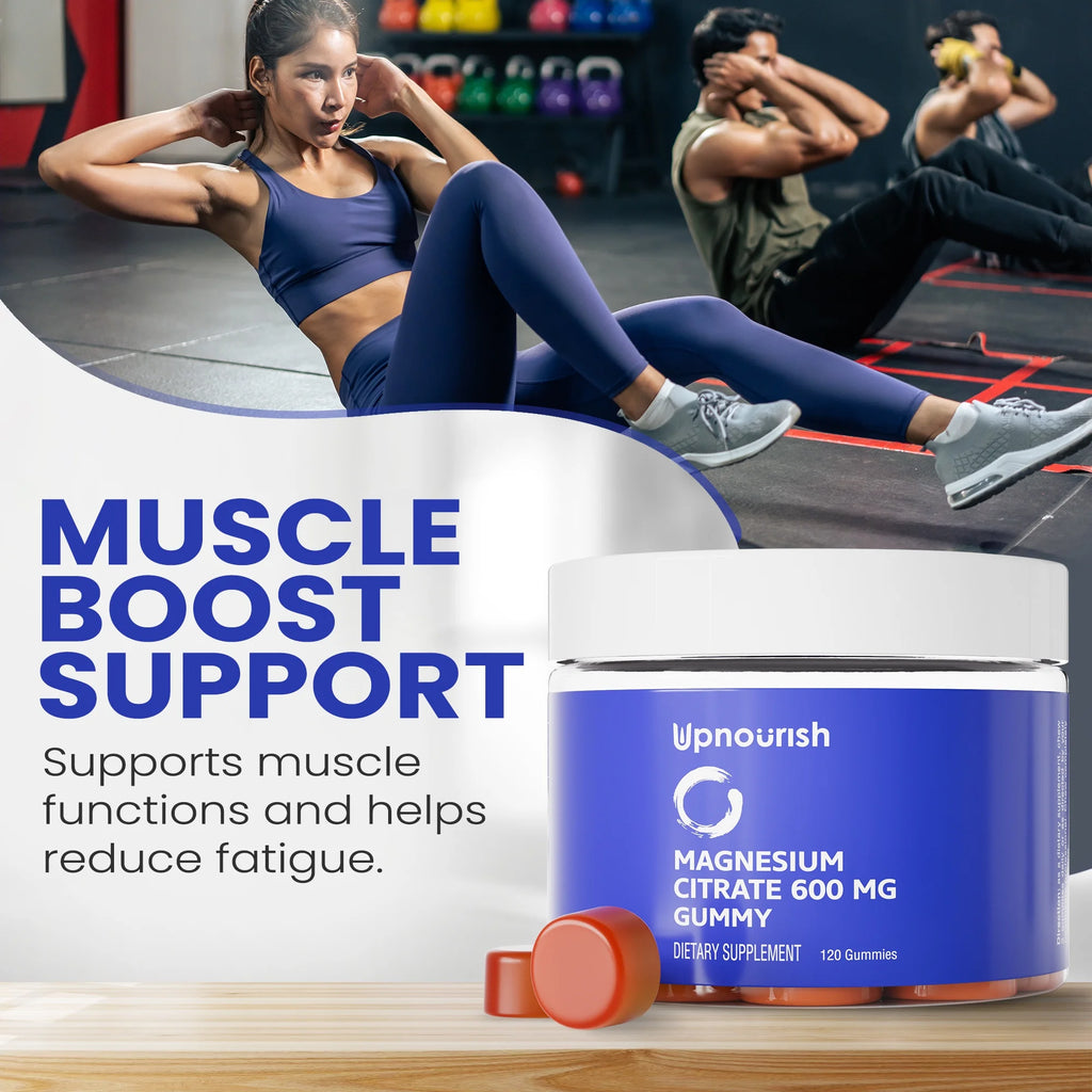 Magnesium Gummies for Adults & Kids Magnesium Citrate Gummies 600Mg, Magnesium Calm Supplement for Muscle Relaxation, Bone and Digestive Health, Citrato De Magnesio, Vegan, Non-Gmo 120Ct