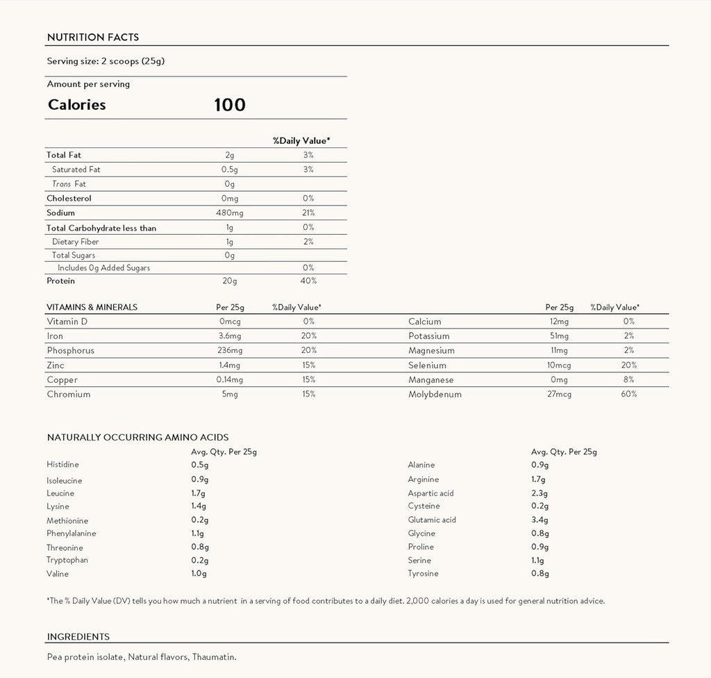 - Pea Protein Powder - Clean Lean Protein, Premium Vegan Plant Based, Dairy Free, Gluten Free, GMO Free, Naturally Sweetened Protein Shake, Smooth Vanilla, 20 Servings, 1.1 Lb