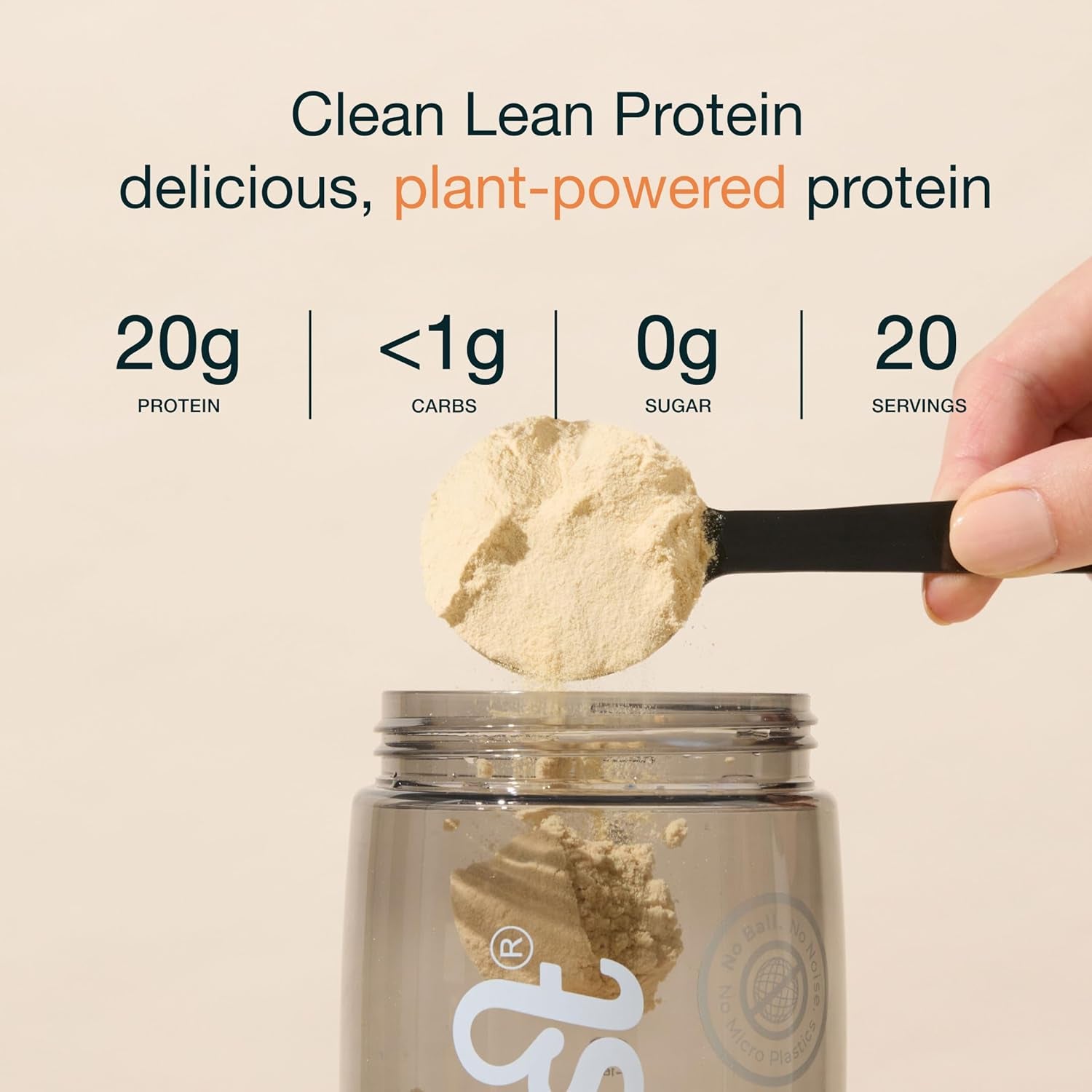 - Pea Protein Powder - Clean Lean Protein, Premium Vegan Plant Based, Dairy Free, Gluten Free, GMO Free, Naturally Sweetened Protein Shake, Smooth Vanilla, 20 Servings, 1.1 Lb