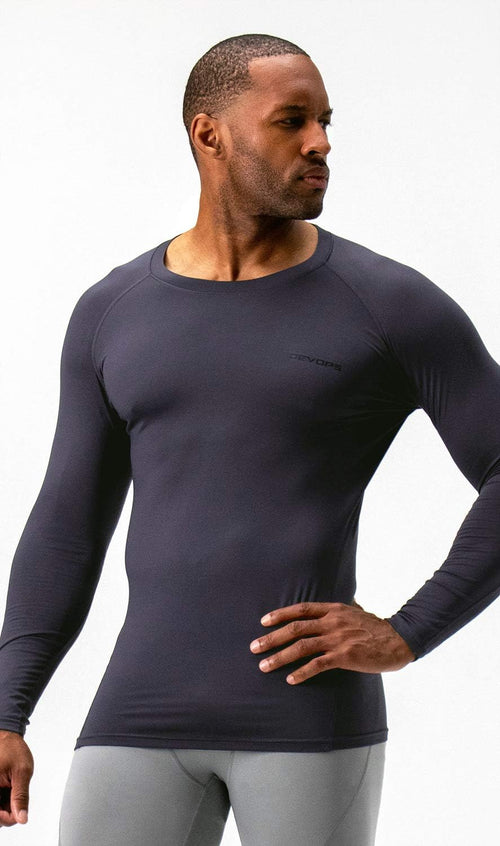 2 Pack Men'S Thermal Long Sleeve Compression Shirts