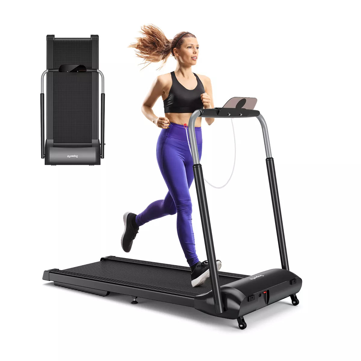 Costway 3HP Folding Treadmill Compact Walking Jogging Machine W/Touch Screen APP Control