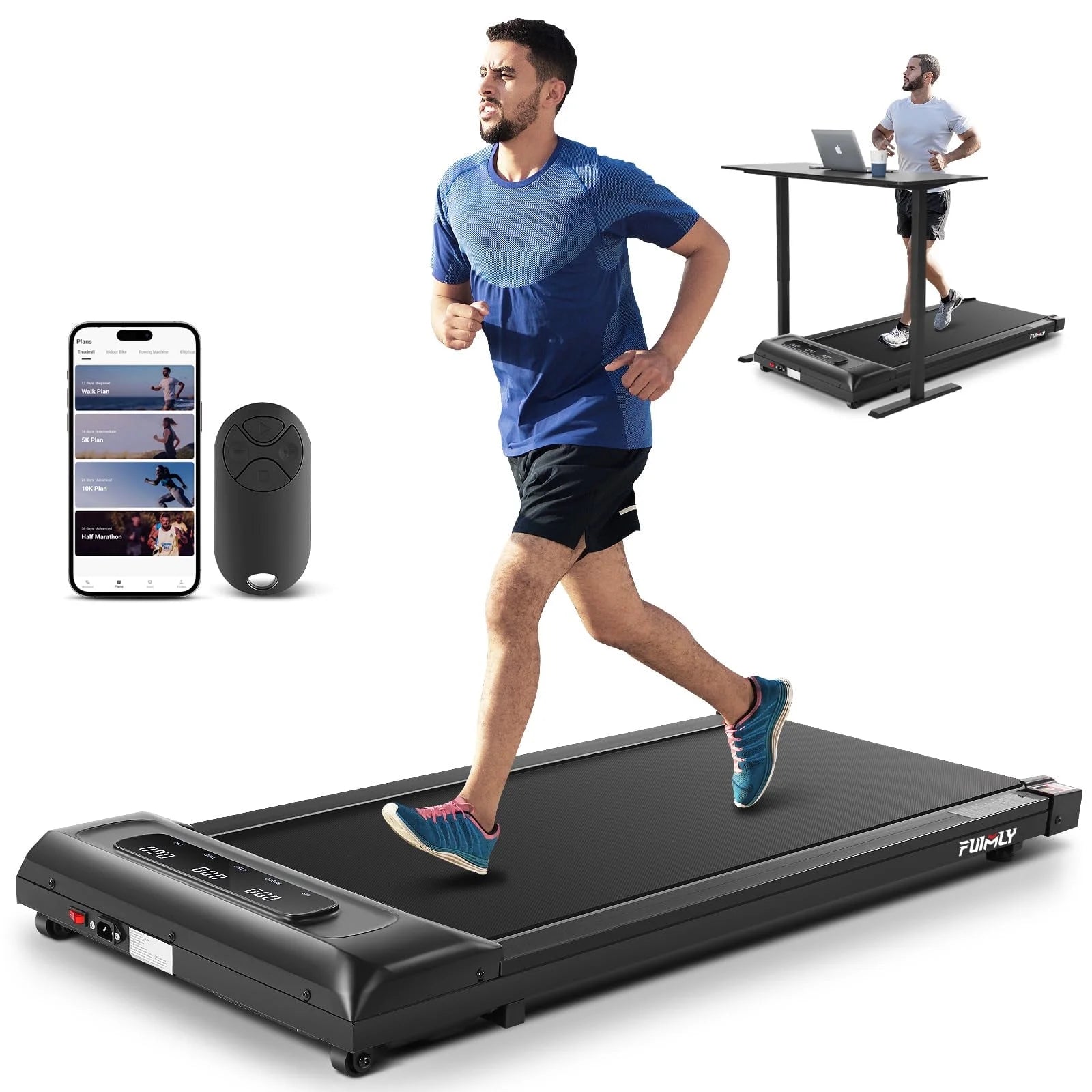 Walking Treadmills for Home, Walking Pad Treadmill with App & Remote Control, Slim & Portable