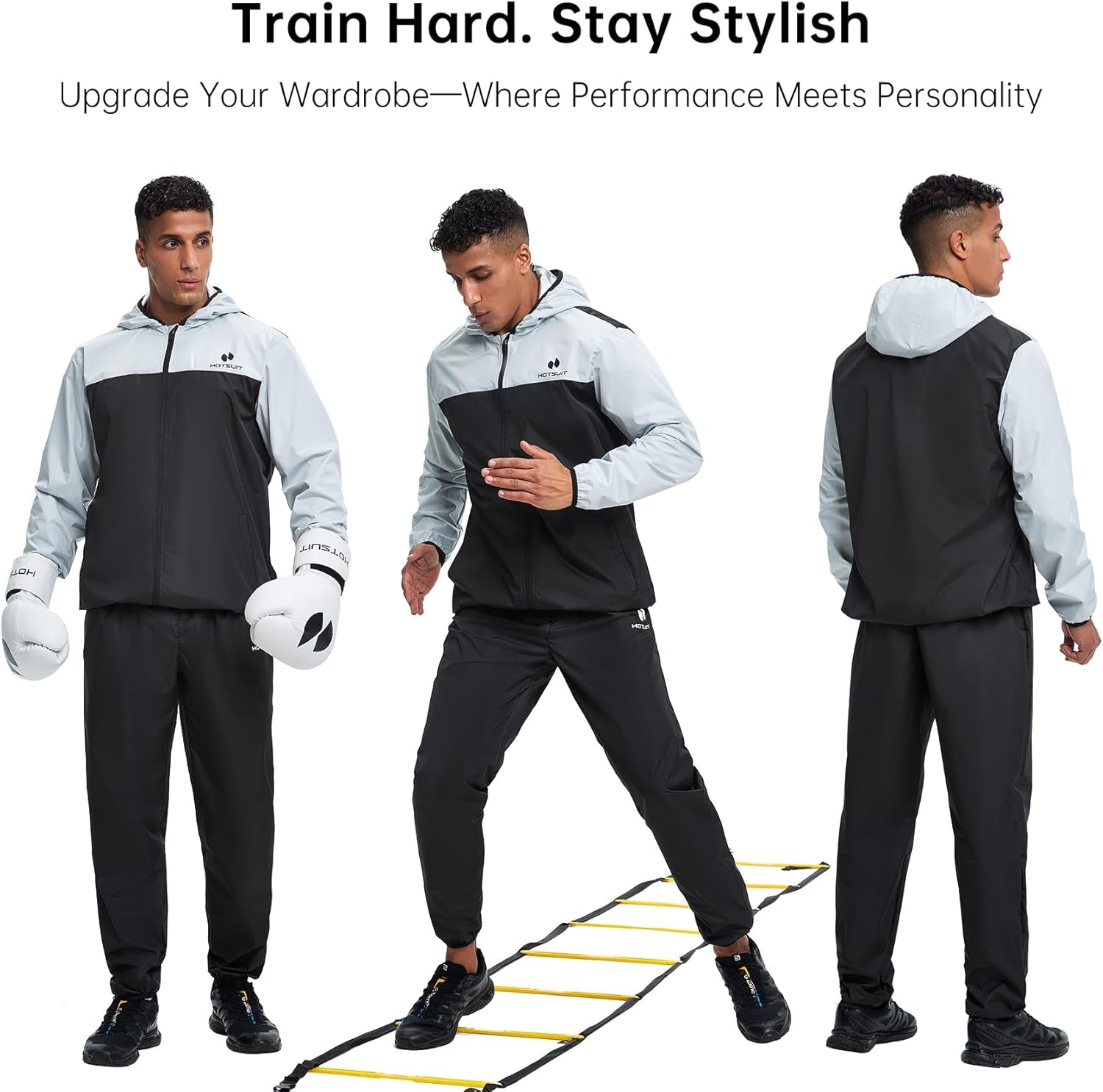 Sauna Suit for Men Weight Loss Sweat Suits Gym Workout Exercise Sauna Jacket Pant Full Body