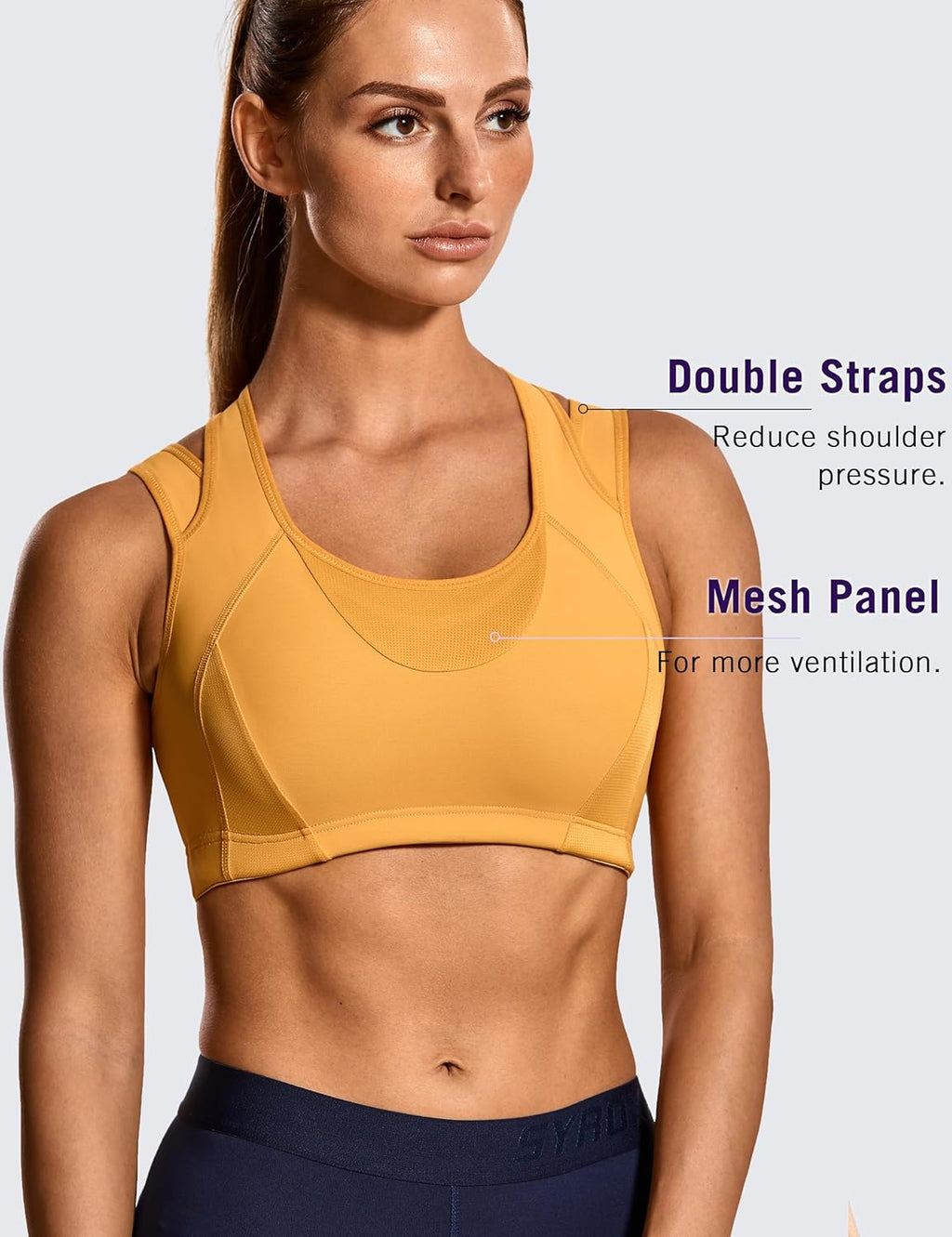 Sports Bras for Women High Support Mesh Full Coverage Racerback Wireless No Bounce Running Bras