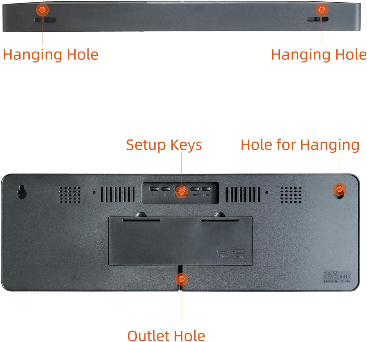 Gym Timer, 16.5" Large Digital Wall Clock for Gym Interval Workout, Remote Control LED Digital Timer for Home Decor, Living Room, Office, Gym, Classroom