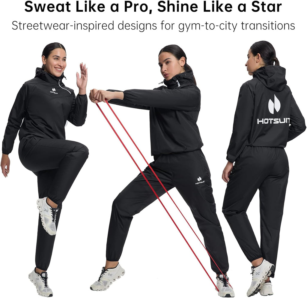 Sauna Suit for Women anti Rip Sweat Suit for Weight Loss Odorless Sauna Jacket Pant for Workout Gym