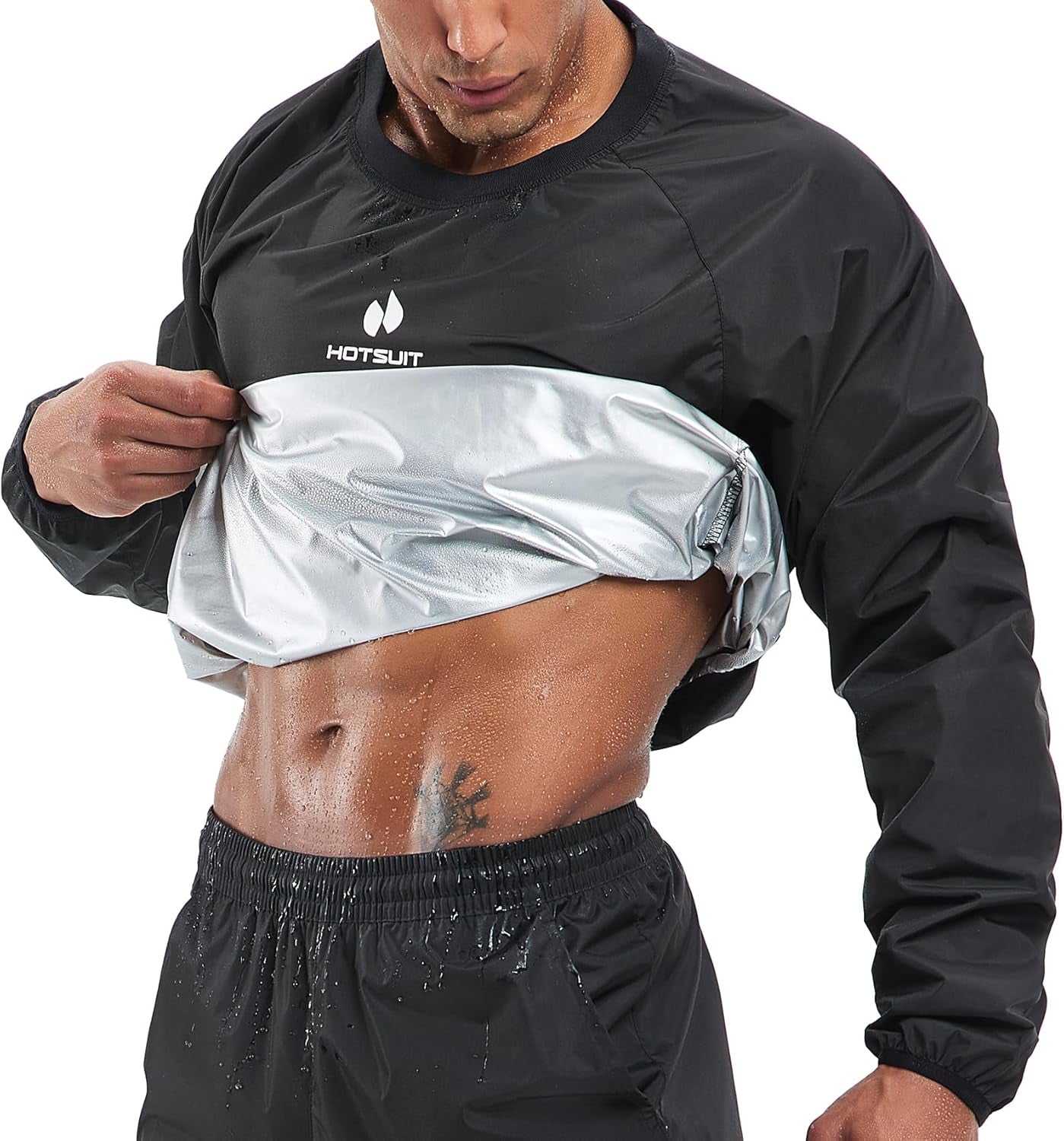 Men Sauna Suit Sweat Suits Durable Gym Exercise Workout Jacket