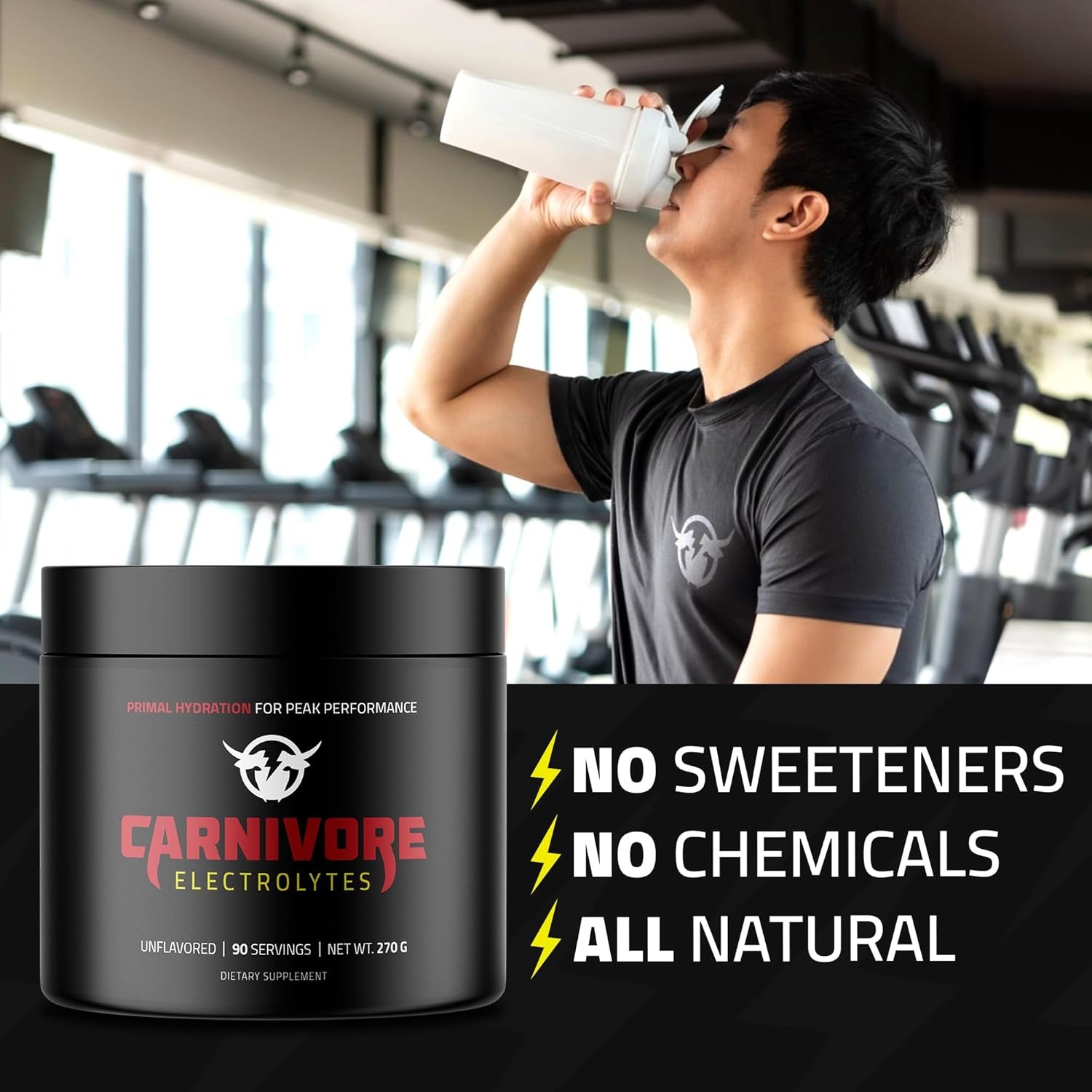 : Premium Hydration Powder for Carnivore Diet - Balanced Electrolyte Support, Zero Carb, Keto Friendly - Supplement for Optimal Energy & Recovery - 90 Servings (Unflavored)