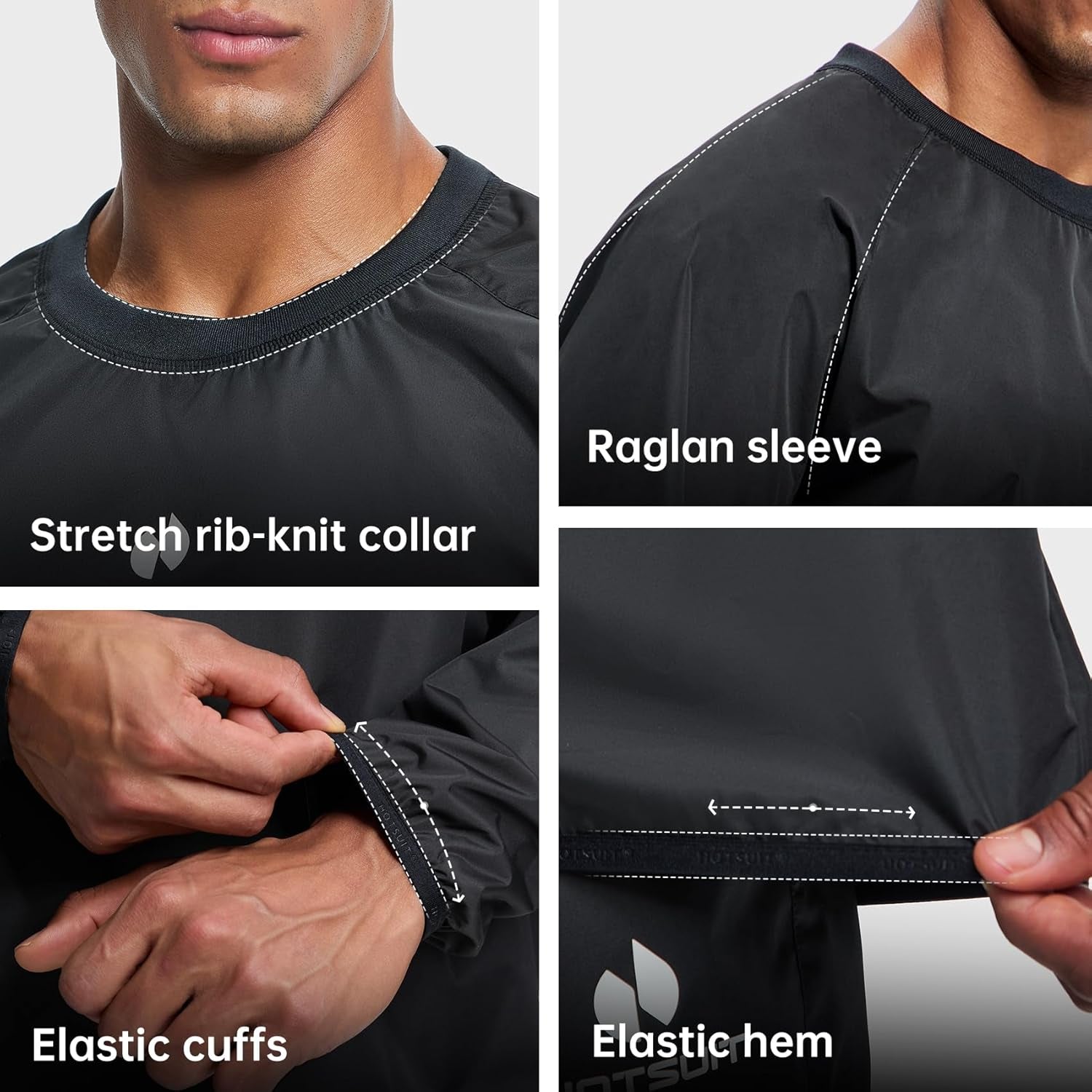 Men Sauna Suit Sweat Suits Durable Gym Exercise Workout Jacket