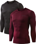 2 Pack Men'S Thermal Long Sleeve Compression Shirts