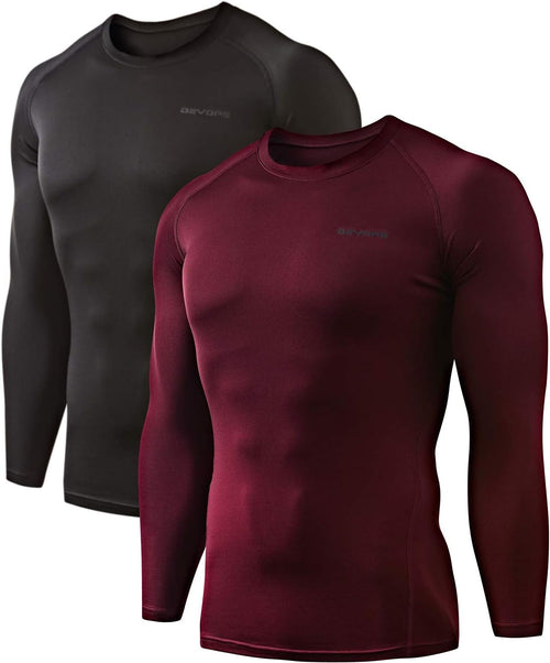 2 Pack Men'S Thermal Long Sleeve Compression Shirts