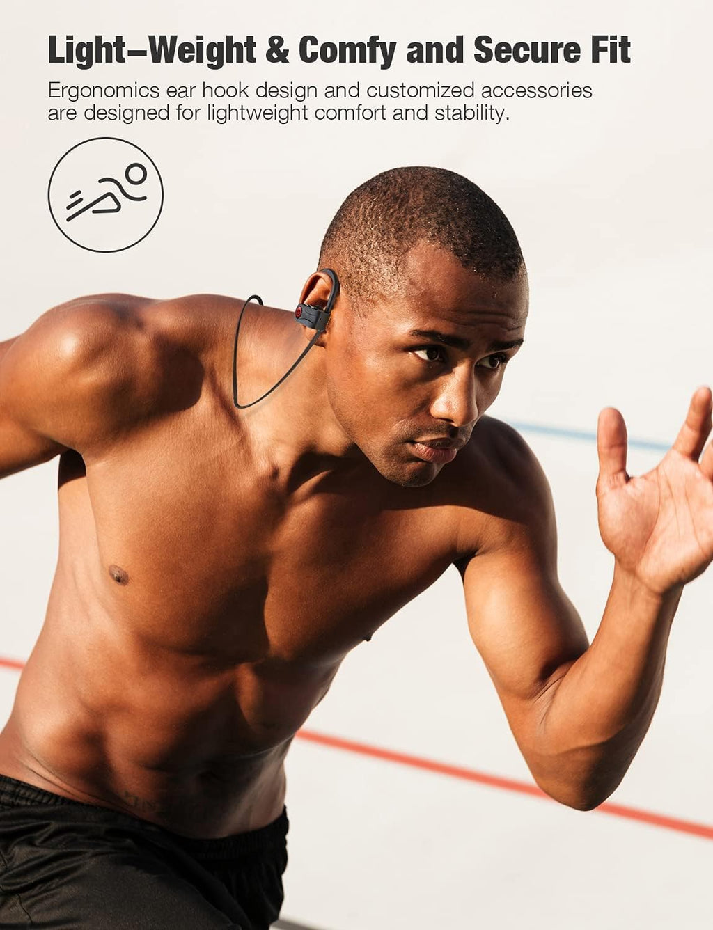 Bluetooth Earbuds Wireless Headphones Bluetooth Headphones, Sports Earbuds, IPX7 Waterproof Stereo Earphones for Gym Running 15 Hours Playtime Sound Isolation Headsets,Black