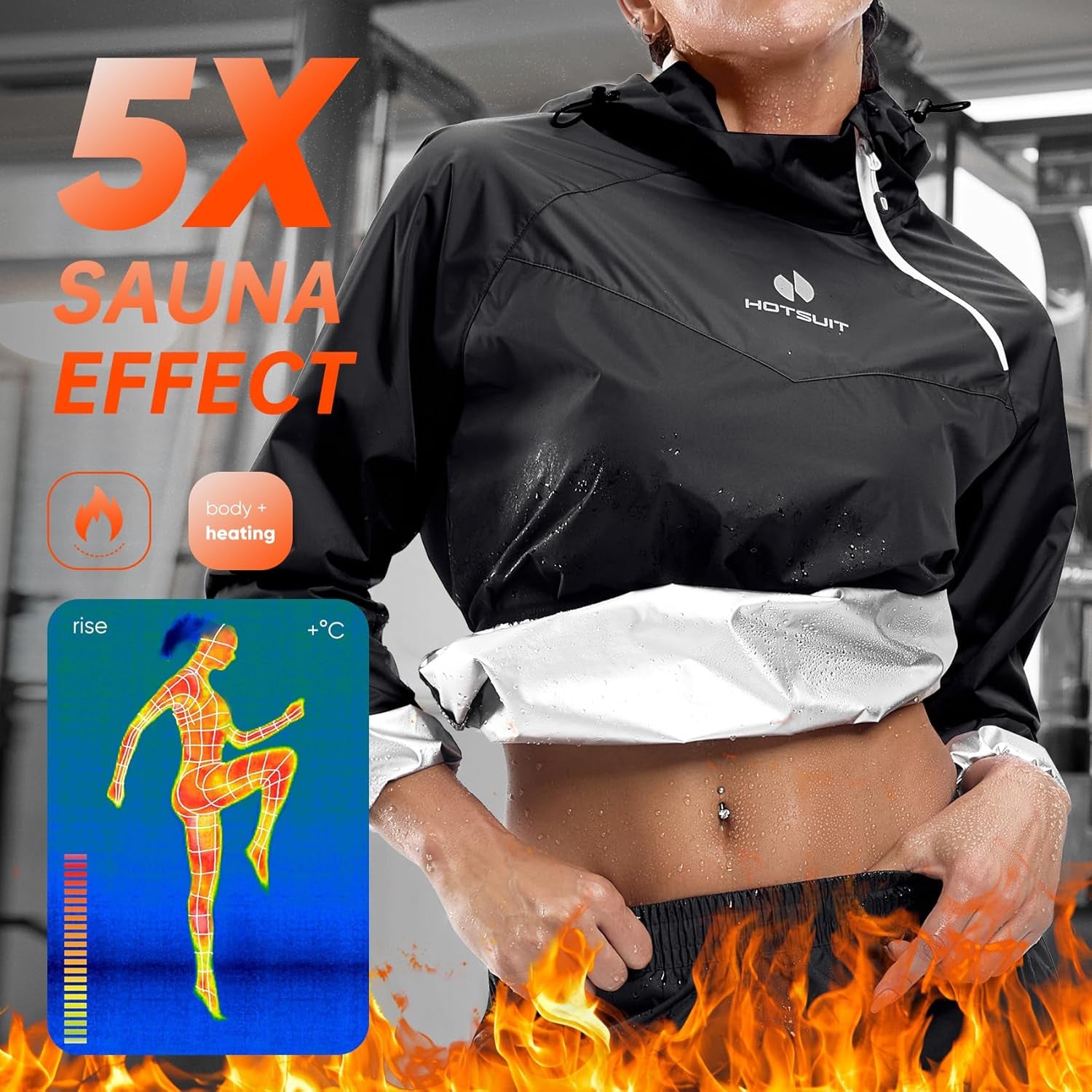 Sauna Suit for Women anti Rip Sweat Suit for Weight Loss Odorless Sauna Jacket Pant for Workout Gym