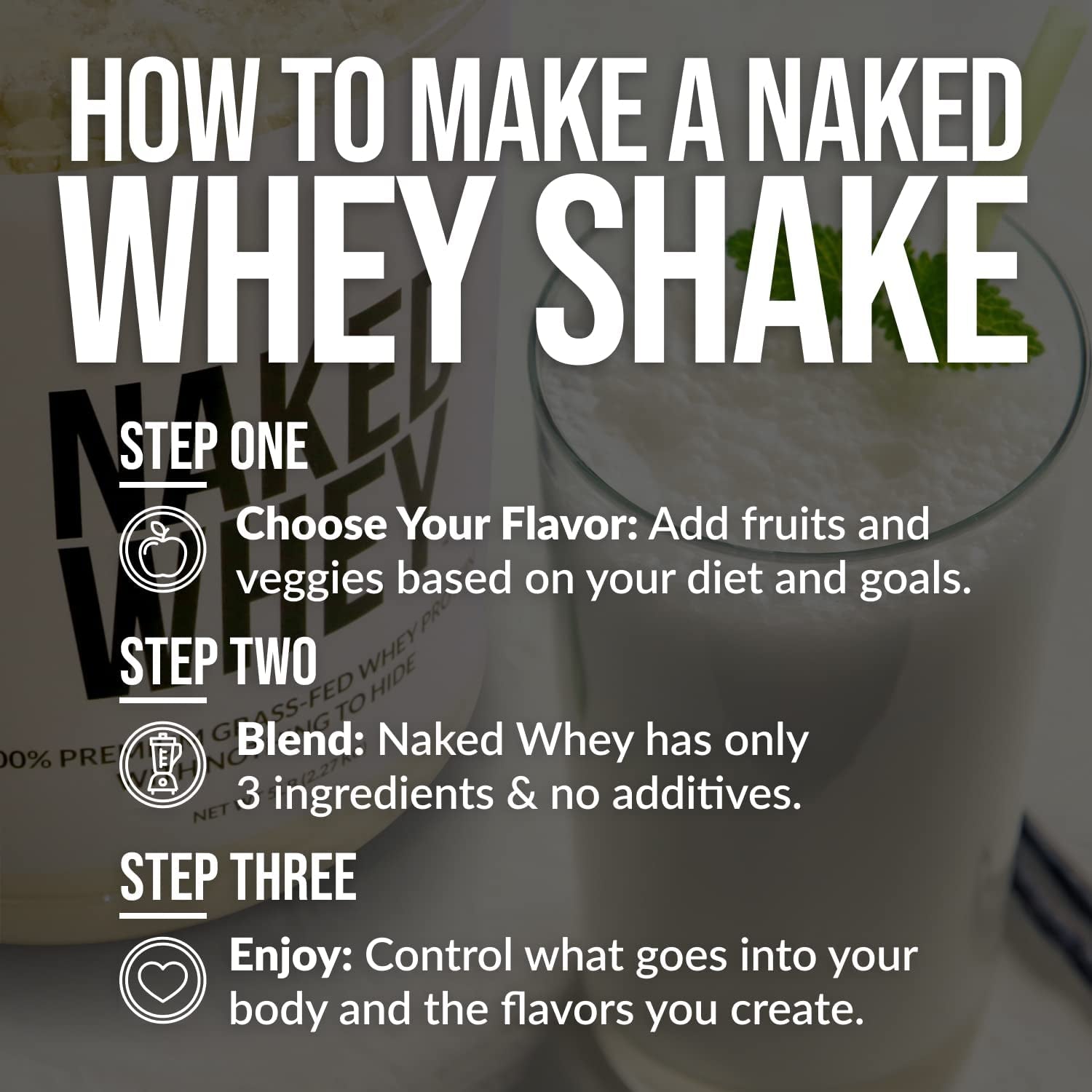 Naked Whey Chocolate Protein Powder - Only 3 Ingredients - Grass Fed Whey Protei