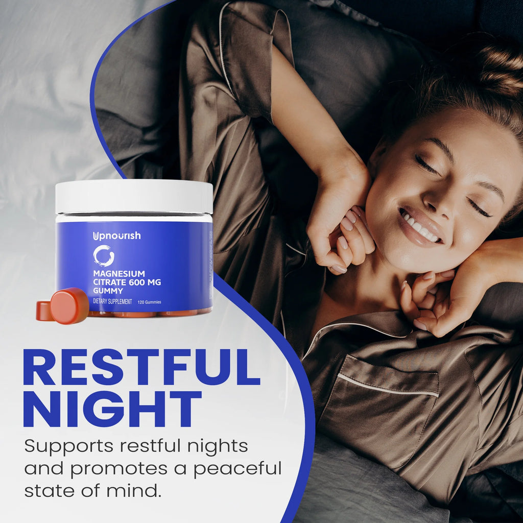 Magnesium Gummies for Adults & Kids Magnesium Citrate Gummies 600Mg, Magnesium Calm Supplement for Muscle Relaxation, Bone and Digestive Health, Citrato De Magnesio, Vegan, Non-Gmo 120Ct