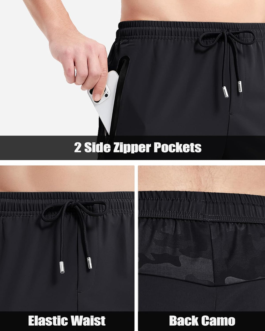 Men'S Joggers Lightweight Quick Dry Pants Athletic Hiking Workout Elastic Waist Sweatpants with Pockets